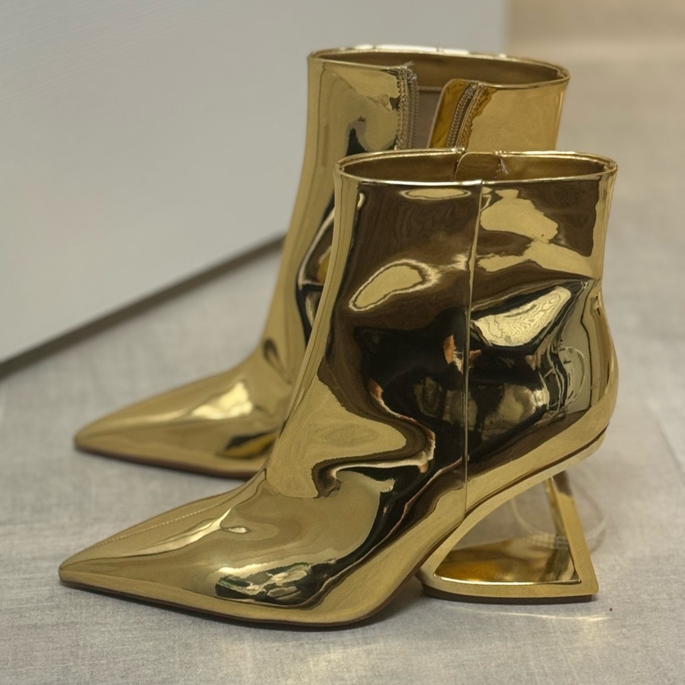 Gianni Bini Metallic Gold Ankle Booties